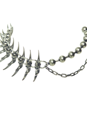 IIIMIII镀银不规则金属拼接项链