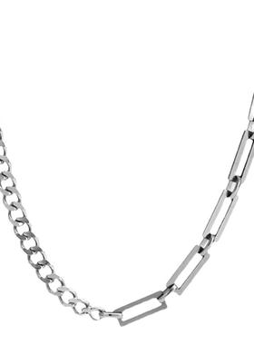 钛钢拼接古巴链男女不褪色嘻哈