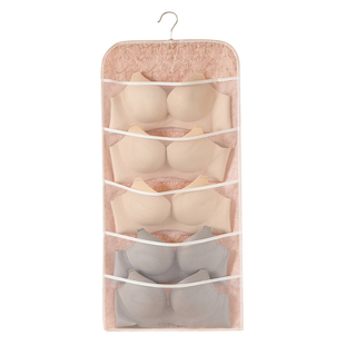 袜子收纳袋挂式内衣网兜衣柜门后挂壁床头挂墙布艺宿舍用双面挂袋