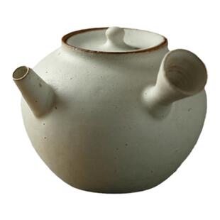 素粉引釉侧把壶茶壶传统器型陶壶球孔工夫泡拟古壶日式古朴侘寂