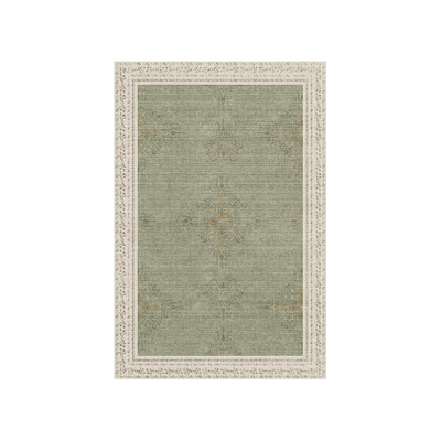 双层可拆卸地毯中古风绿色2026新款可机洗沙发隔音地垫卧室床边毯