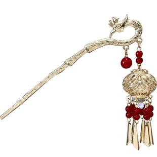 儿童发簪汉服新年头饰簪子女童会发光灯笼发钗配饰女孩国风发饰