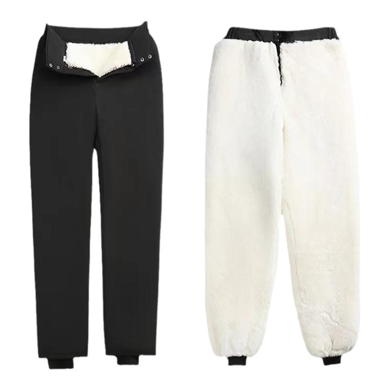 整皮冬季男女加厚高腰羊皮裤