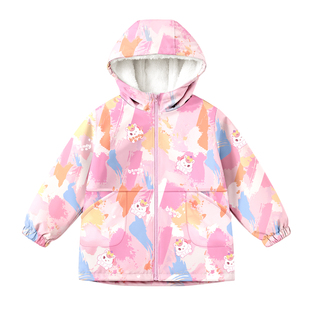 儿童罩衣外穿羽绒服护衣男女宝宝防水防脏画画外套中大男小孩冬季