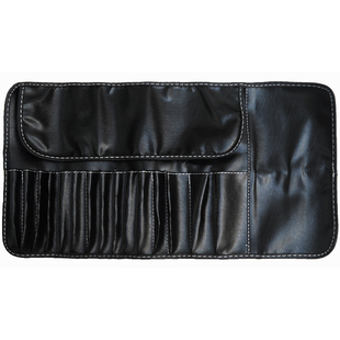 M包邮黑色皮质化妆刷包绑绳长杆套刷收纳包笔袋12/15/18/24/30格