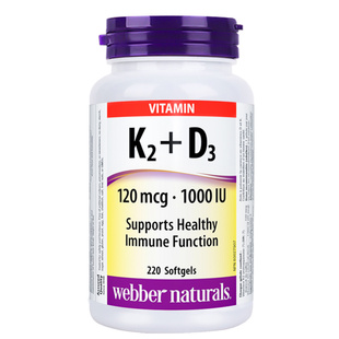 加拿大Webber伟博维生素K2+D3胶囊MK7活性成人中老年引补钙入骨骼