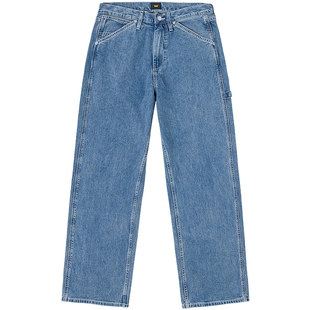 【张凌赫代言】Lee商场款25冬新宽松直筒浅蓝卡朋特工装男牛仔裤