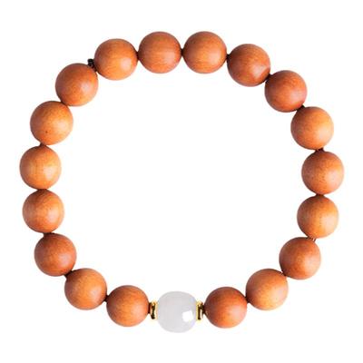 庆祥泰和田玉桃木手串