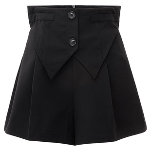 uhot/诱货黑色高腰A字解构短裤复古优雅流光甜酷风新款 UWLS3D122