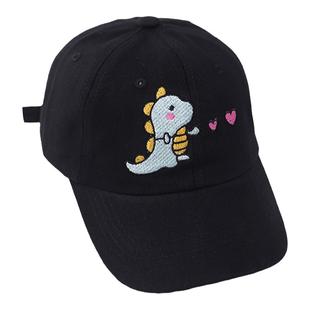 儿童帽子春秋季男童女童棒球帽刺绣小恐龙防晒鸭舌帽宝宝3-10岁