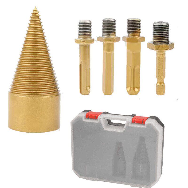 跨境新款劈柴钻套装6pc分裂32-42mm家劈柴用户钻锥木工高效钻头外