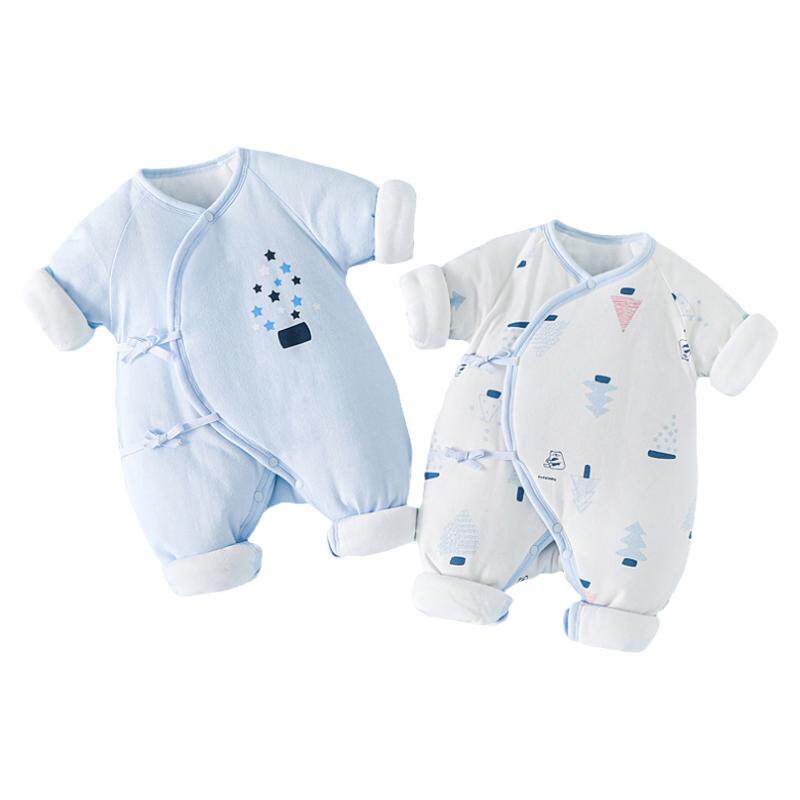 两件装  0-18月初生婴儿衣服冬装宝宝棉服夹棉保暖和尚服加厚棉衣