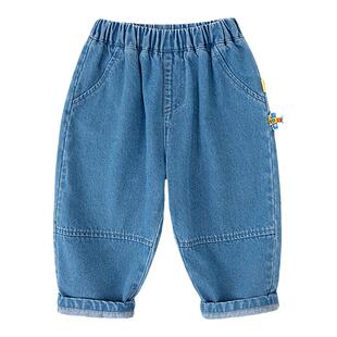 男童牛仔裤春装儿童裤子时髦女童萝卜裤洋气宝宝休闲裤春装童装类
