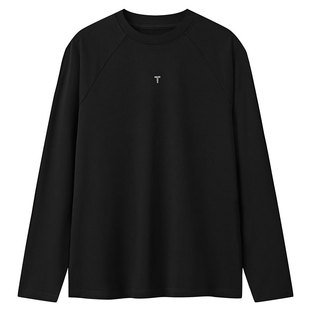 拇指白小T热特姆插肩烫钻长袖T恤女春季新款亲肤保暖舒适百搭上衣