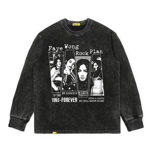 摇滚计划王菲复古印花vintage美式复古T恤男女同款休闲百搭潮牌