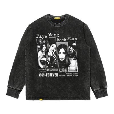 摇滚计划王菲复古印花vintage美式复古T恤男女同款休闲百搭潮牌