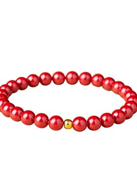 足金999圆珠【收藏级】朱砂手串