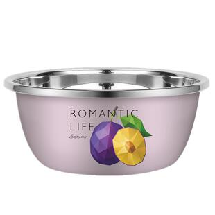 彩色盆德国不锈钢盆子家用加厚脸盆厨房洗菜和面调料缸圆形打蛋盆