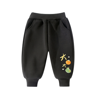 宝宝裤子加绒男童休闲裤女宝保暖裤冬季卫裤小童长裤婴儿新年冬装