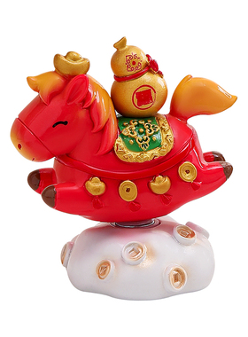 2026马年吉祥物生肖小马上有钱发财摆件公仔本命新年礼物装饰玩偶