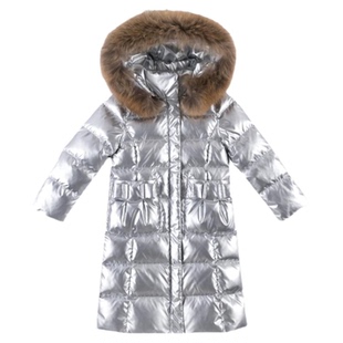 女童羽绒服2025新款冬季儿童长款加厚过膝免洗洋气90白鸭绒中大童