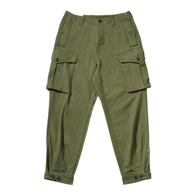 复古高腰锥形新疆棉多袋工装裤