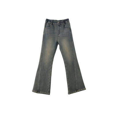 【复古慵懒】加绒牛仔喇叭裤