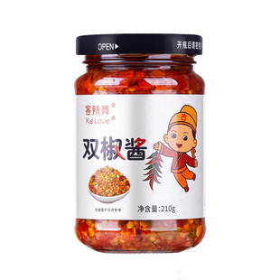 客辣舞双椒酱香辣剁椒酱蒜蓉辣椒酱下饭菜彩椒青椒酱豆豉拌饭拌面