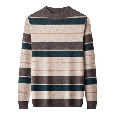 皮尔卡丹100%纯羊绒衫男加厚半高领毛衣中年冬季保暖打底羊毛衫男