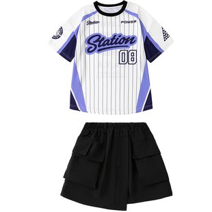 六一儿童演出服小学生运动会啦啦队班服男女童嘻哈hiphop街舞潮服