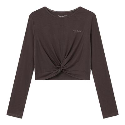 CryingCenter凉感天丝莫代尔亲肤透气紧身收腰瑜伽上衣训练服长袖