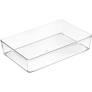 日式桌面抽屉收纳盒分隔厨房餐具文具整理小盒子透明塑料分格神器