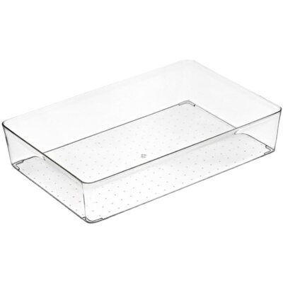 日式桌面抽屉收纳盒分隔厨房餐具文具整理小盒子透明塑料分格神器