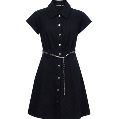 ONLY高腰翻领短裙牛仔裙连衣裙女