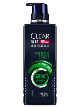 清扬男士专研劲能瓶洗头膏控油去屑清爽防脱止痒洗发水380g/570g
