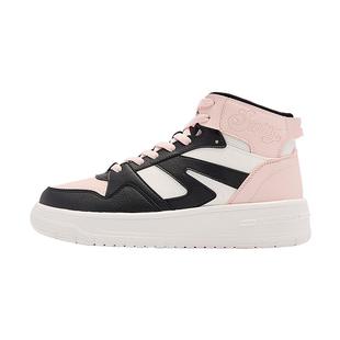 乔丹黑粉高帮加绒板鞋2025年冬女款运动鞋增高防滑耐磨保暖棉鞋