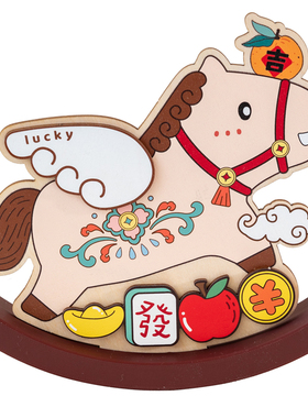 马上有钱工位摆件可爱招好运礼物