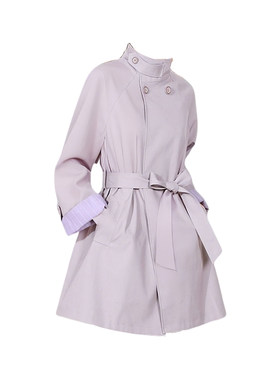 2026春季新款时尚简约收腰显瘦风衣女中长款系带外套立领洋气减龄