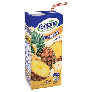 塞浦路斯fontana芳塔娜菠萝汁小瓶250ml菠萝美式年货进口果汁饮料