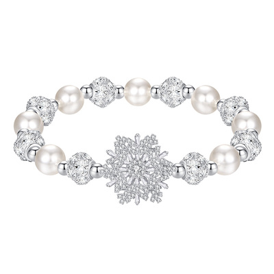 PARAS KORS 合金手链 派热时来运转雪花珍珠手链女送女友礼物