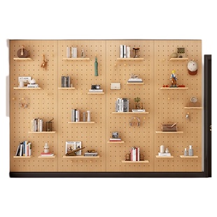 洞洞板实木可定制入户玄关专用木质置物架墙配件收纳展示架隔板架