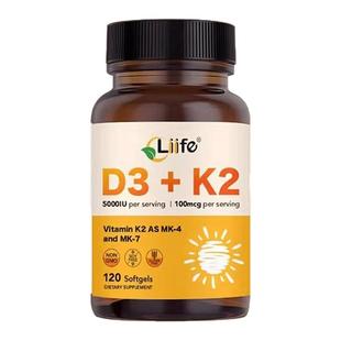 美国厉孚Liife维生素D3K2双形态阳光活性VD3维他命补钙入骨骼备孕