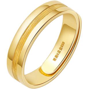 明牌珠宝黄金戒指 足金轨迹情侣结婚对戒开口戒指男女款 AFM0053