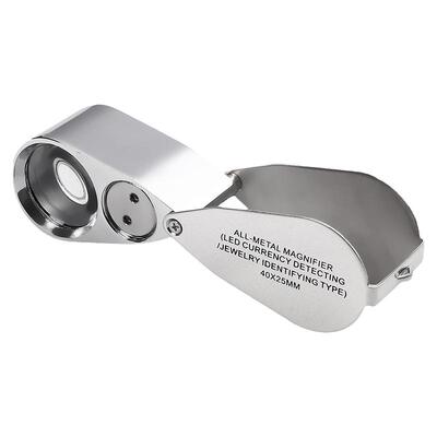 折叠式40倍珠宝放大镜带灯鉴定