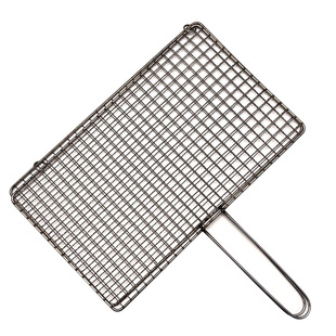 不锈钢双层烧烤夹烤鱼夹网夹子拍子方格密网夹烤菜户外羊肉串熏肉