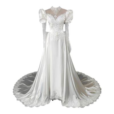 雅赏复古长袖轻奢公主礼服