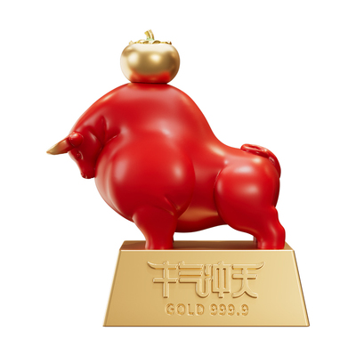 牛气冲天牛摆件牛市长虹吉祥物招财客厅办公室装饰工艺品开业礼物