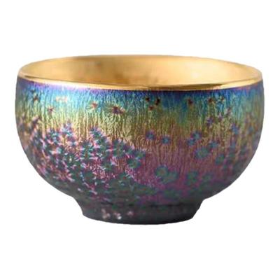 七彩曜变鎏金茶杯主人杯个人专用