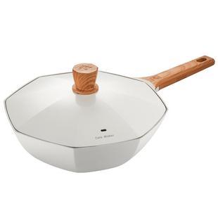 卡特马克八角锅家用炒菜锅钛陶瓷不粘锅煎炒锅燃气灶电磁炉专用