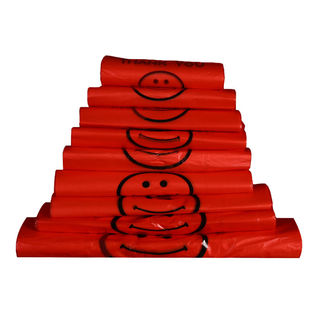 笑脸红色塑料袋食品打包带背心购物方便水果塑料袋子手提订制定做